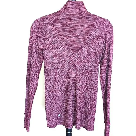 Lululemon Kanto Catch Me Heathered Bordeaux Half Zip Long Sleeve Top Size 4 - Picture 3 of 16